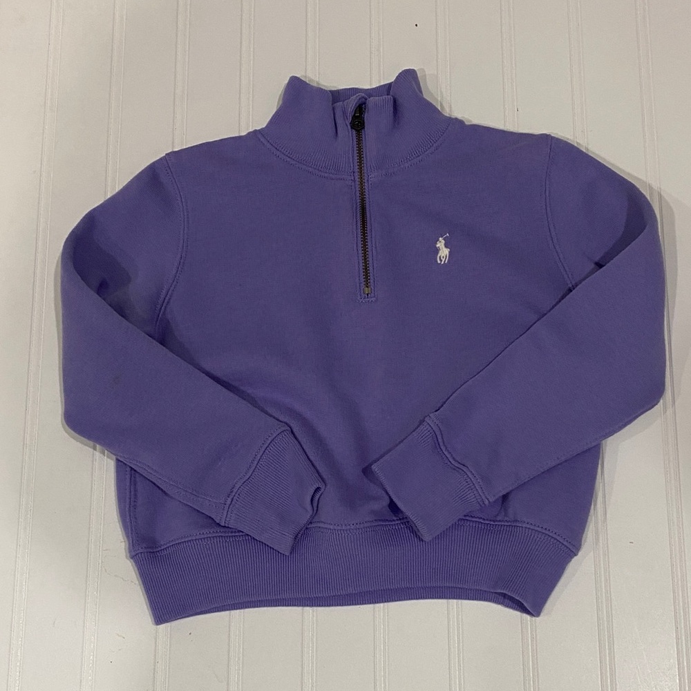 Polo by Ralph Lauren Jersey Knit Half Zip Jersey Sweater Girls Size 5